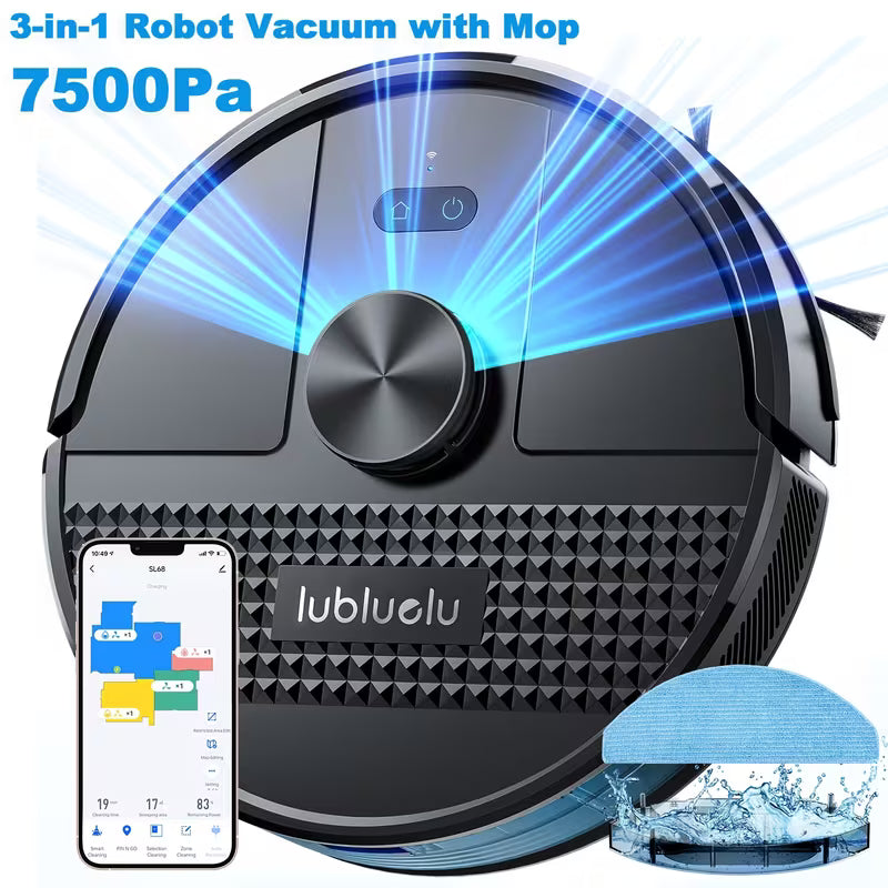 Lubluelu Robot Aspirateur et Serpillière Combo